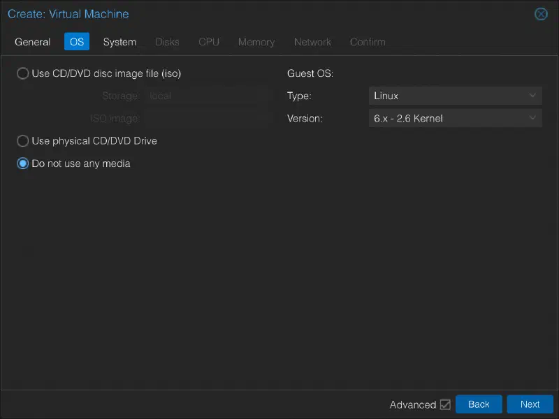 Proxmox remove physical media